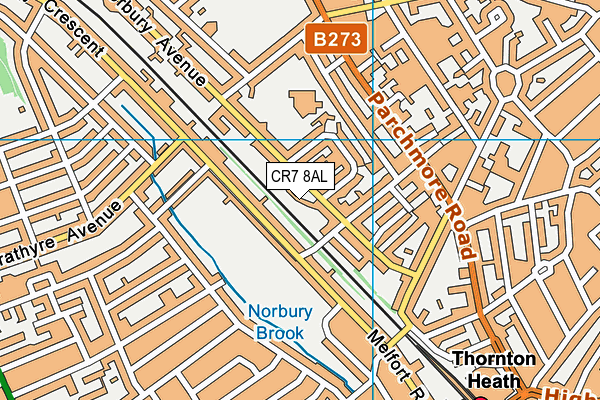 CR7 8AL map - OS VectorMap District (Ordnance Survey) CR7 8AL map - OS VectorMap District (Ordnance Survey)