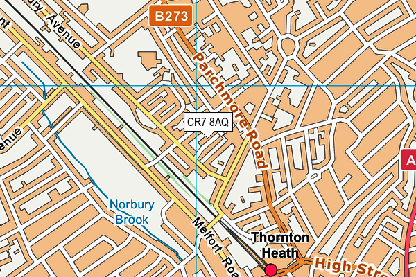 CR7 8AQ map - OS VectorMap District (Ordnance Survey) CR7 8AQ map - OS VectorMap District (Ordnance Survey)