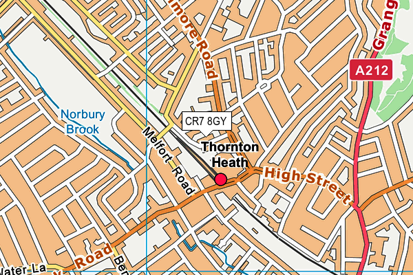 CR7 8GY map - OS VectorMap District (Ordnance Survey) CR7 8GY map - OS VectorMap District (Ordnance Survey)