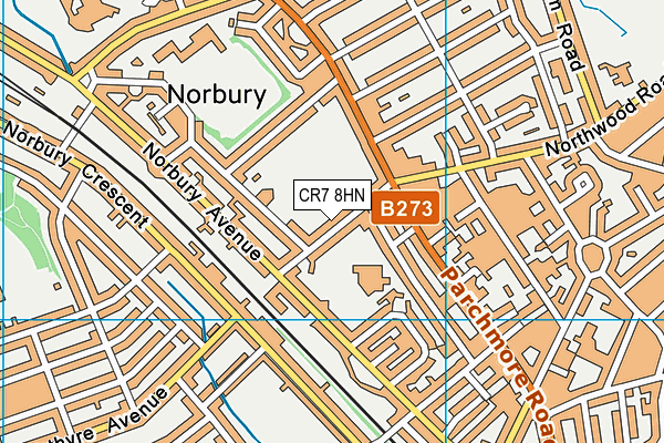 CR7 8HN map - OS VectorMap District (Ordnance Survey) CR7 8HN map - OS VectorMap District (Ordnance Survey)