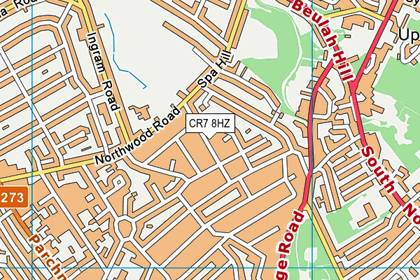 CR7 8HZ map - OS VectorMap District (Ordnance Survey) CR7 8HZ map - OS VectorMap District (Ordnance Survey)