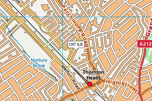 CR7 8JE map - OS VectorMap District (Ordnance Survey)