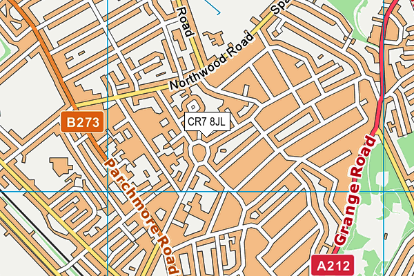 CR7 8JL map - OS VectorMap District (Ordnance Survey) CR7 8JL map - OS VectorMap District (Ordnance Survey)
