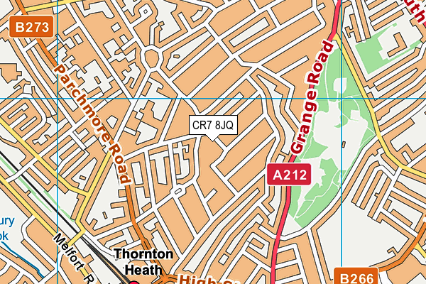 CR7 8JQ map - OS VectorMap District (Ordnance Survey) CR7 8JQ map - OS VectorMap District (Ordnance Survey)
