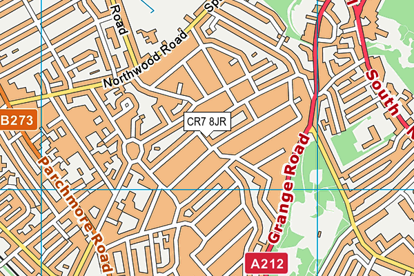 CR7 8JR map - OS VectorMap District (Ordnance Survey) CR7 8JR map - OS VectorMap District (Ordnance Survey)