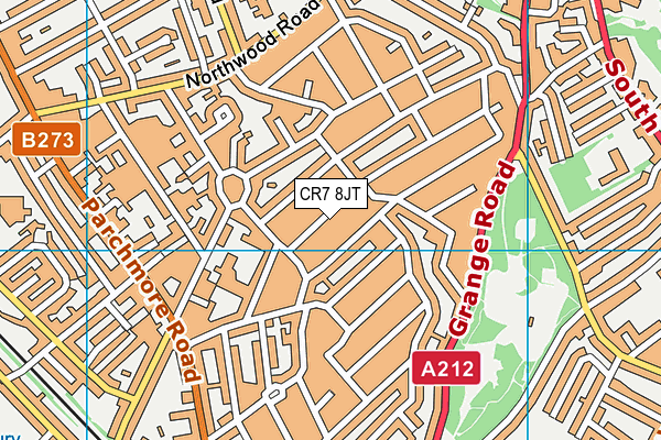 CR7 8JT map - OS VectorMap District (Ordnance Survey) CR7 8JT map - OS VectorMap District (Ordnance Survey)