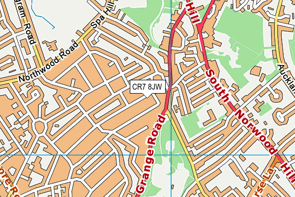 CR7 8JW map - OS VectorMap District (Ordnance Survey) CR7 8JW map - OS VectorMap District (Ordnance Survey)