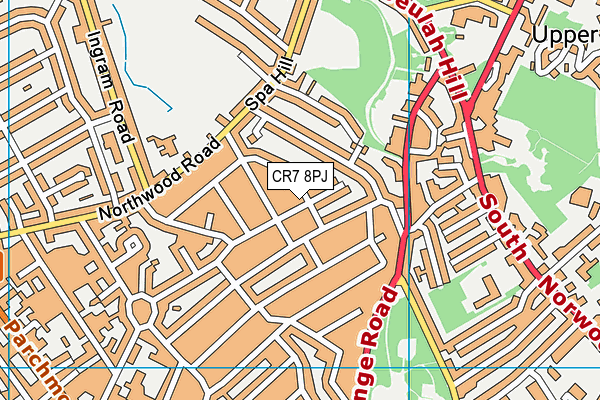CR7 8PJ map - OS VectorMap District (Ordnance Survey) CR7 8PJ map - OS VectorMap District (Ordnance Survey)