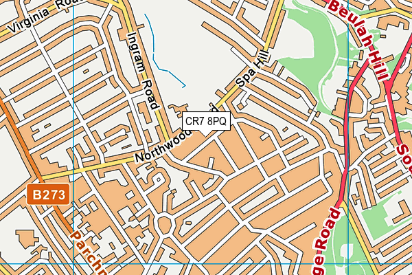 CR7 8PQ map - OS VectorMap District (Ordnance Survey) CR7 8PQ map - OS VectorMap District (Ordnance Survey)