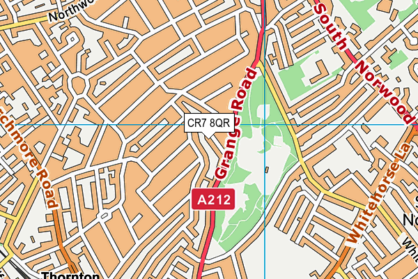 CR7 8QR map - OS VectorMap District (Ordnance Survey) CR7 8QR map - OS VectorMap District (Ordnance Survey)