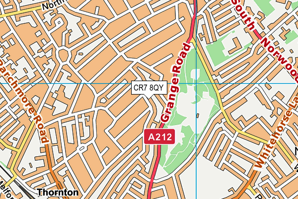 CR7 8QY map - OS VectorMap District (Ordnance Survey)