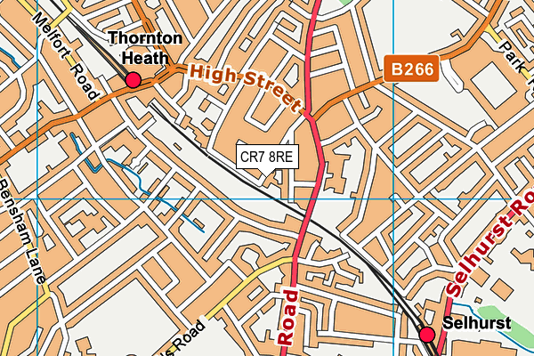 CR7 8RE map - OS VectorMap District (Ordnance Survey) CR7 8RE map - OS VectorMap District (Ordnance Survey)