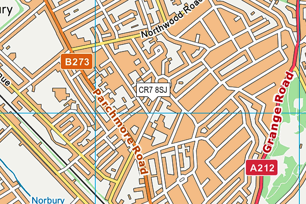 CR7 8SJ map - OS VectorMap District (Ordnance Survey) CR7 8SJ map - OS VectorMap District (Ordnance Survey)