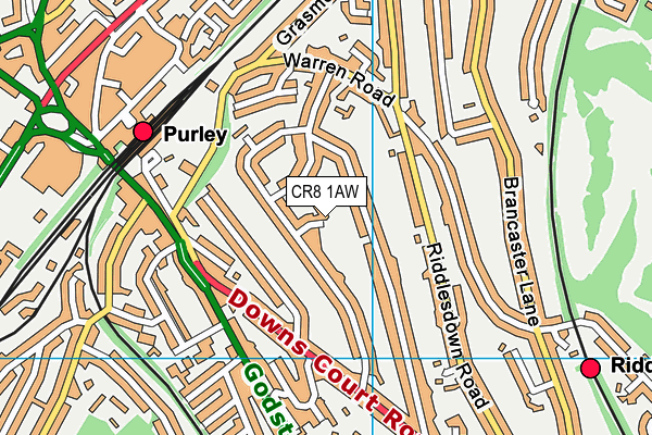 CR8 1AW map - OS VectorMap District (Ordnance Survey) CR8 1AW map - OS VectorMap District (Ordnance Survey)