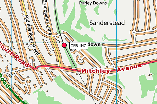 CR8 1HZ map - OS VectorMap District (Ordnance Survey)