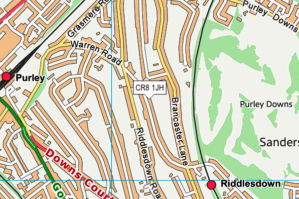 CR8 1JH map - OS VectorMap District (Ordnance Survey)