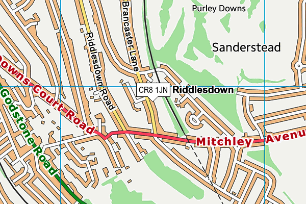 CR8 1JN map - OS VectorMap District (Ordnance Survey)