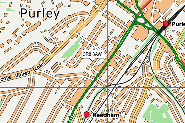 CR8 3AW map - OS VectorMap District (Ordnance Survey) CR8 3AW map - OS VectorMap District (Ordnance Survey)