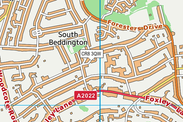 CR8 3QW map - OS VectorMap District (Ordnance Survey)
