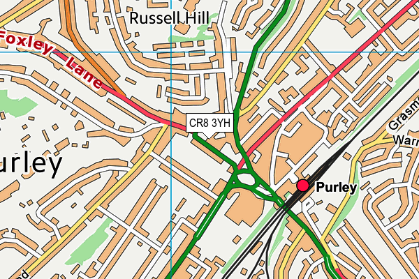 CR8 3YH map - OS VectorMap District (Ordnance Survey)