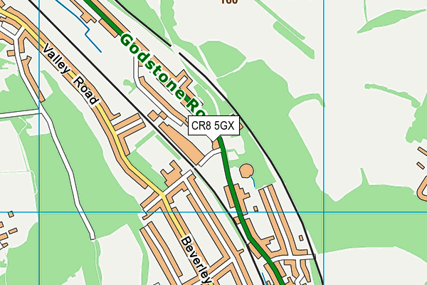CR8 5GX map - OS VectorMap District (Ordnance Survey) CR8 5GX map - OS VectorMap District (Ordnance Survey)