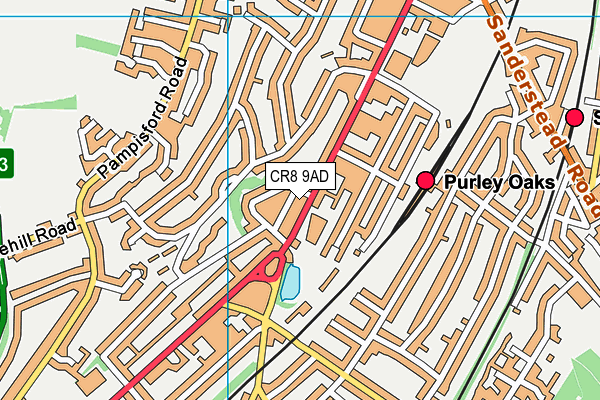 CR8 9AD map - OS VectorMap District (Ordnance Survey) CR8 9AD map - OS VectorMap District (Ordnance Survey)