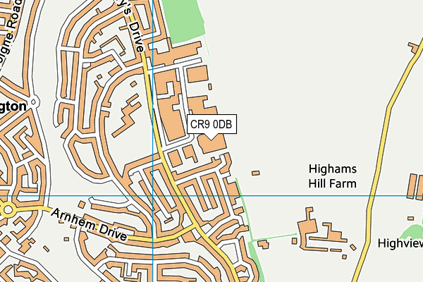 CR9 0DB map - OS VectorMap District (Ordnance Survey) CR9 0DB map - OS VectorMap District (Ordnance Survey)