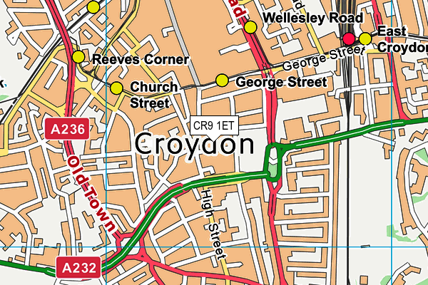 CR9 1ET map - OS VectorMap District (Ordnance Survey)