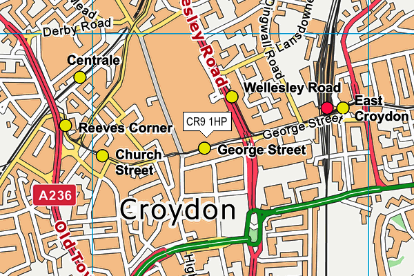 CR9 1HP map - OS VectorMap District (Ordnance Survey)