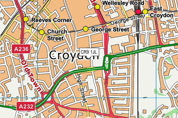 CR9 1JL map - OS VectorMap District (Ordnance Survey)