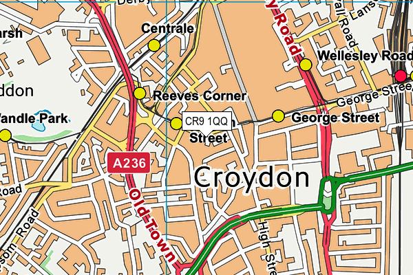 CR9 1QQ map - OS VectorMap District (Ordnance Survey)