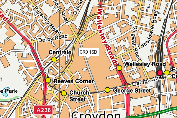 CR9 1SD map - OS VectorMap District (Ordnance Survey)