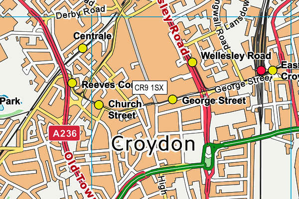 CR9 1SX map - OS VectorMap District (Ordnance Survey)