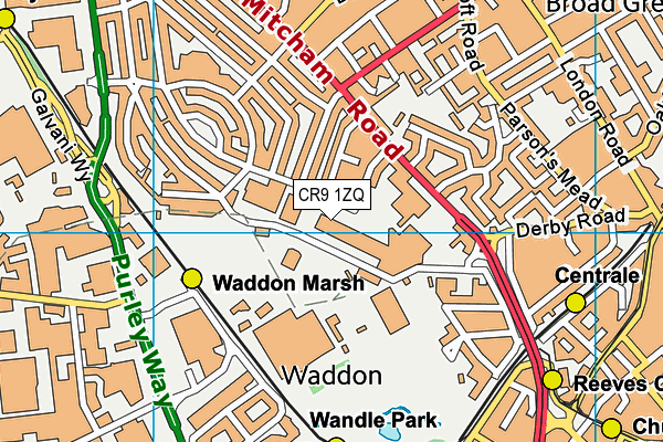 CR9 1ZQ map - OS VectorMap District (Ordnance Survey)