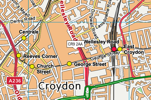 CR9 2AA map - OS VectorMap District (Ordnance Survey) CR9 2AA map - OS VectorMap District (Ordnance Survey)