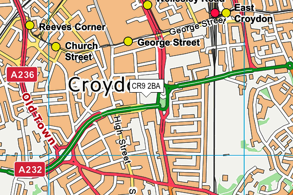CR9 2BA map - OS VectorMap District (Ordnance Survey) CR9 2BA map - OS VectorMap District (Ordnance Survey)