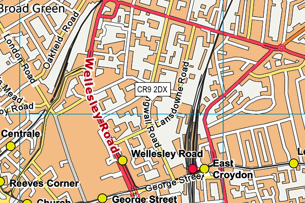 CR9 2DX map - OS VectorMap District (Ordnance Survey) CR9 2DX map - OS VectorMap District (Ordnance Survey)
