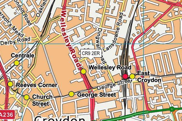 CR9 2ER map - OS VectorMap District (Ordnance Survey) CR9 2ER map - OS VectorMap District (Ordnance Survey)