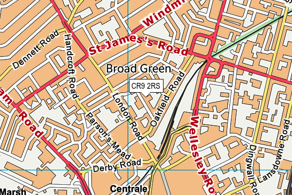 CR9 2RS map - OS VectorMap District (Ordnance Survey) CR9 2RS map - OS VectorMap District (Ordnance Survey)