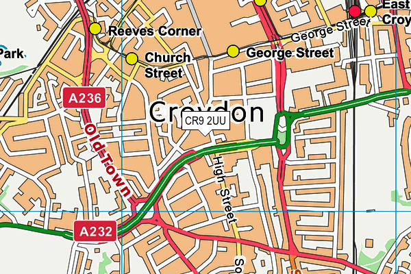 CR9 2UU map - OS VectorMap District (Ordnance Survey)