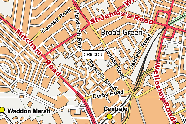 CR9 3DU map - OS VectorMap District (Ordnance Survey) CR9 3DU map - OS VectorMap District (Ordnance Survey)