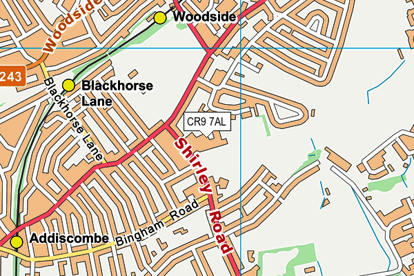 CR9 7AL map - OS VectorMap District (Ordnance Survey) CR9 7AL map - OS VectorMap District (Ordnance Survey)