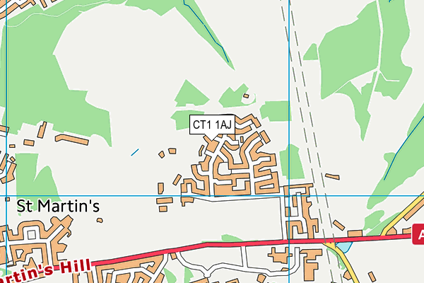 CT1 1AJ map - OS VectorMap District (Ordnance Survey) CT1 1AJ map - OS VectorMap District (Ordnance Survey)
