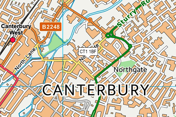 CT1 1BF map - OS VectorMap District (Ordnance Survey)
