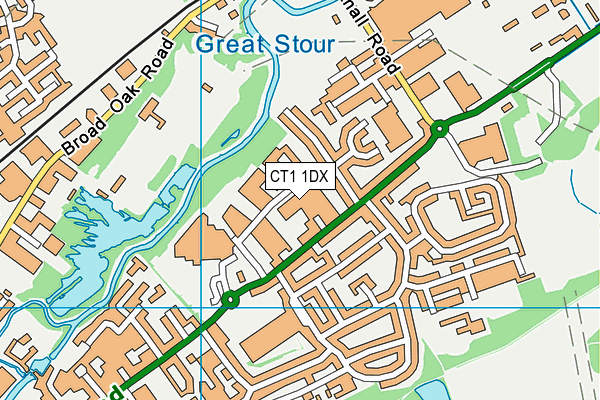 CT1 1DX map - OS VectorMap District (Ordnance Survey) CT1 1DX map - OS VectorMap District (Ordnance Survey)
