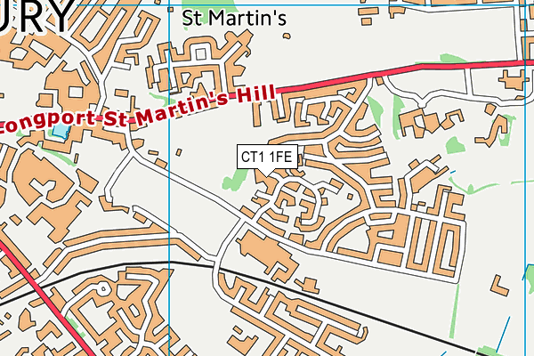 CT1 1FE map - OS VectorMap District (Ordnance Survey) CT1 1FE map - OS VectorMap District (Ordnance Survey)