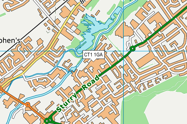 CT1 1GA map - OS VectorMap District (Ordnance Survey) CT1 1GA map - OS VectorMap District (Ordnance Survey)