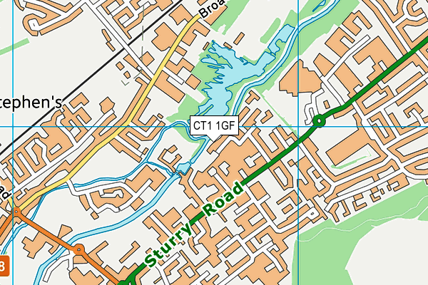 CT1 1GF map - OS VectorMap District (Ordnance Survey) CT1 1GF map - OS VectorMap District (Ordnance Survey)