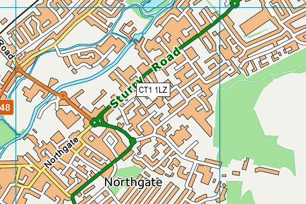 CT1 1LZ map - OS VectorMap District (Ordnance Survey) CT1 1LZ map - OS VectorMap District (Ordnance Survey)
