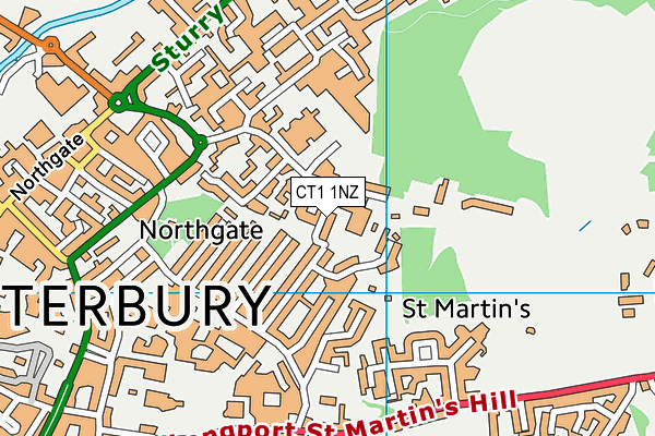 CT1 1NZ map - OS VectorMap District (Ordnance Survey) CT1 1NZ map - OS VectorMap District (Ordnance Survey)